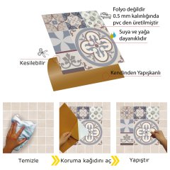 Tink Kendinden Yapışkanlı Alaska 30x30 cm Pvc Yer Duvar Karoları