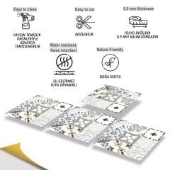 Tink Kendinden Yapışkanlı Karma Londra 30x30 cm Pvc Yer Duvar Karoları