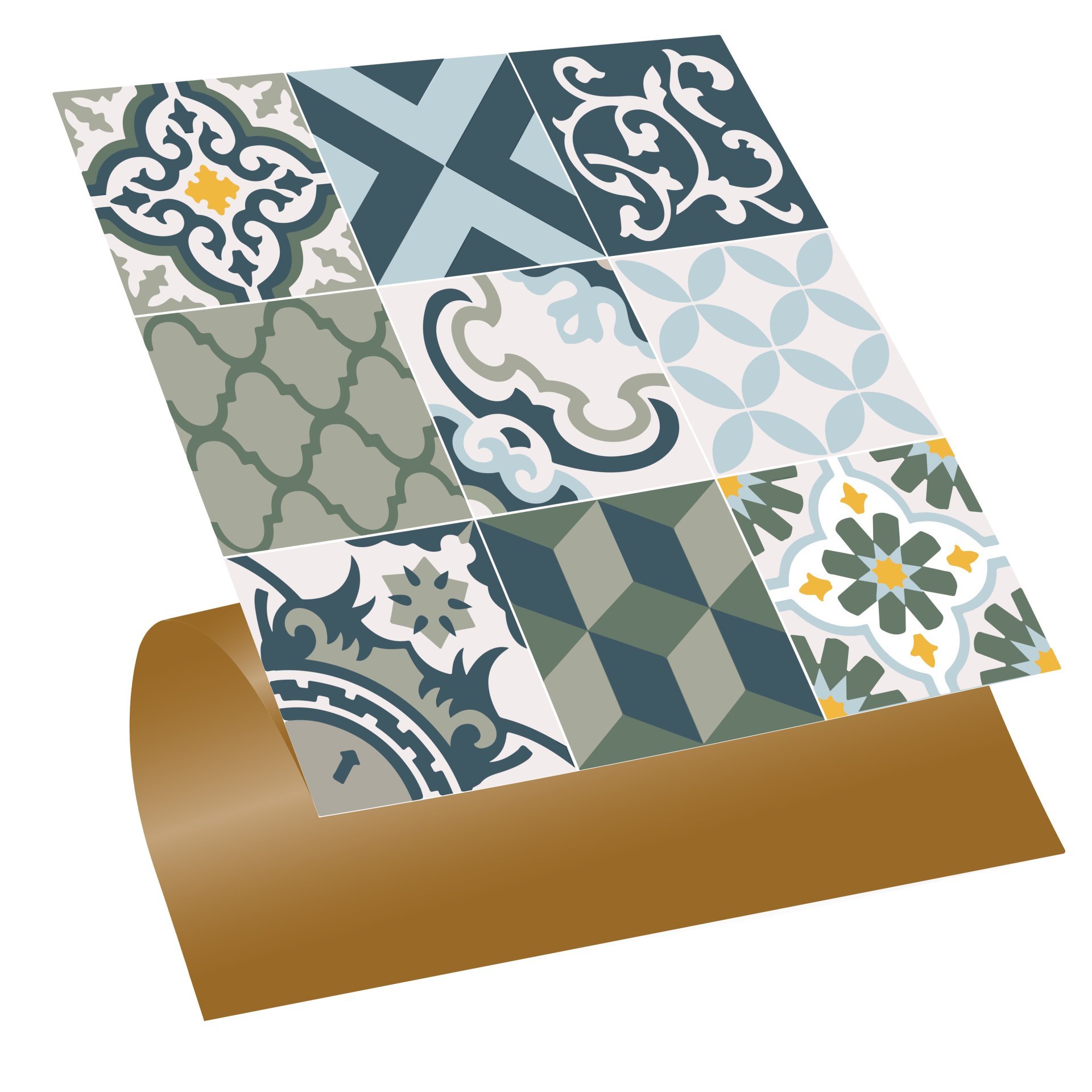 Tink Kendinden Yapışkanlı Karma Green 30x30 cm Pvc Yer Duvar Karoları