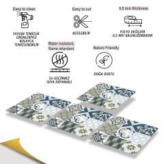 Tink Kendinden Yapışkanlı Karma Green 30x30 cm Pvc Yer Duvar Karoları