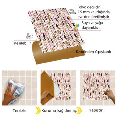 Tink Kendinden Yapışkanlı Pop Mozaik 30x30 cm Pvc Yer Duvar Karoları