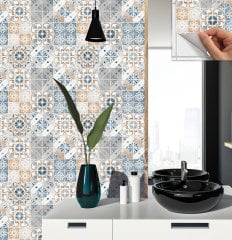 Tink Self Adhesive Blue Moroccan 4 30x30 cm Floor Wall Tiles