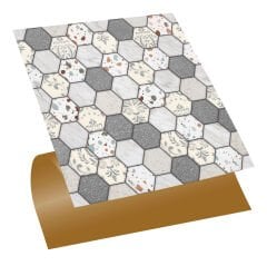 Tink Kendinden Yapışkanlı Fayans Kaplama Pvc Yer Döşemesi Terrazzo Petek Desenli 30x30 cm 1 m2 (11 Adet)