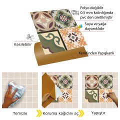 Tink Kendinden Yapışkanlı Kafkas 30x30 cm Yer Duvar Karoları