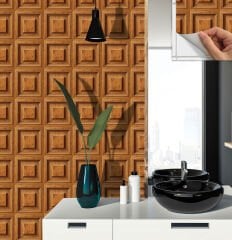 Tink Kendinden Yapışkanlı Fayans Kaplama Pvc Yer Döşemesi Kare Ahşap Desenli 30x30 cm