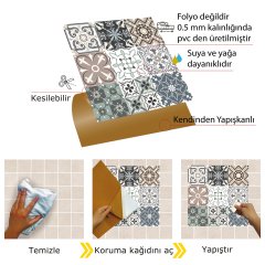Tink Kendinden Yapışkanlı Kimono 30x30 cm Pvc Karo