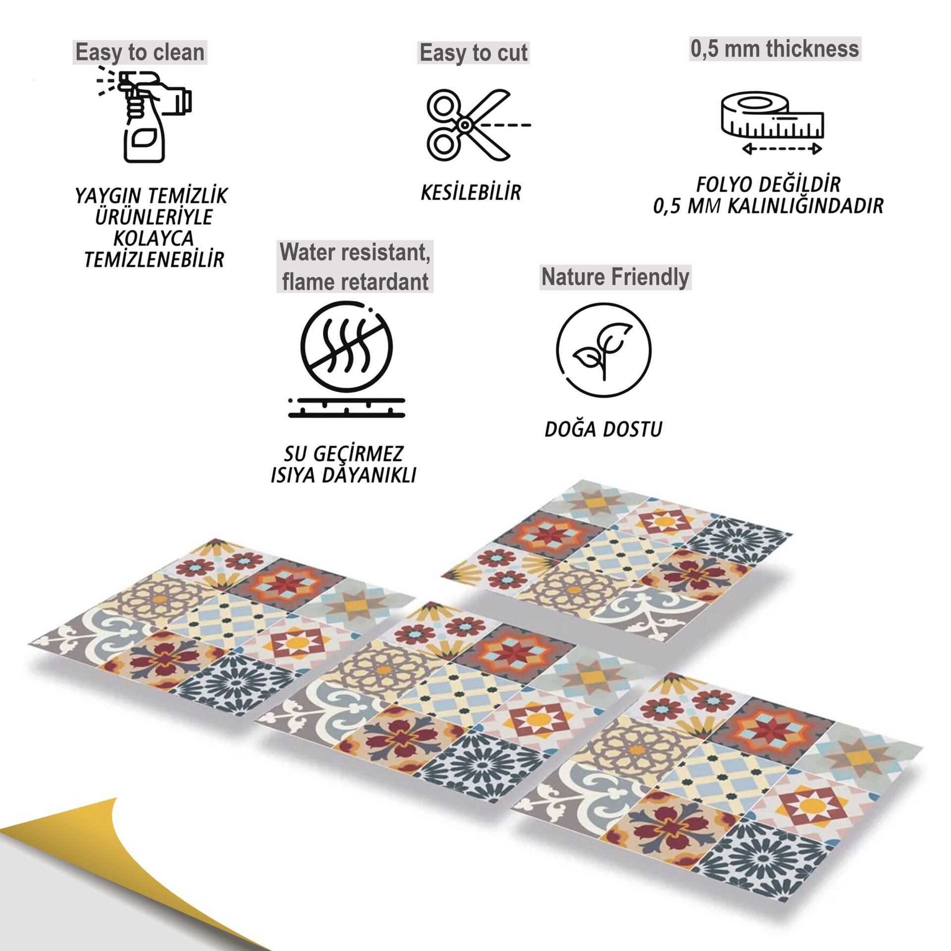 Tink Kendinden Yapışkanlı Karma Agora 30x30 cm Pvc Karo