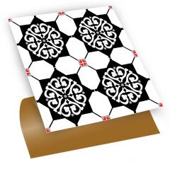Tink Kendinden Yapışkanlı Fayans Kaplama Pvc Yer Döşemesi Şam Desenli 30x30 cm 1 m2 (11 Adet)