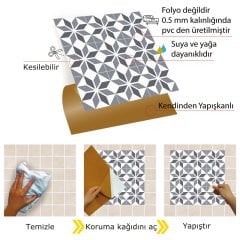 Tink Kendinden Yapışkanlı Dekoratif Pvc Geometrik 037 30x30 cm