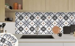 Tink Kendinden Yapışkanlı Fayans Kaplama Pvc Yer Döşemesi Palmet Desenli 30x30 cm