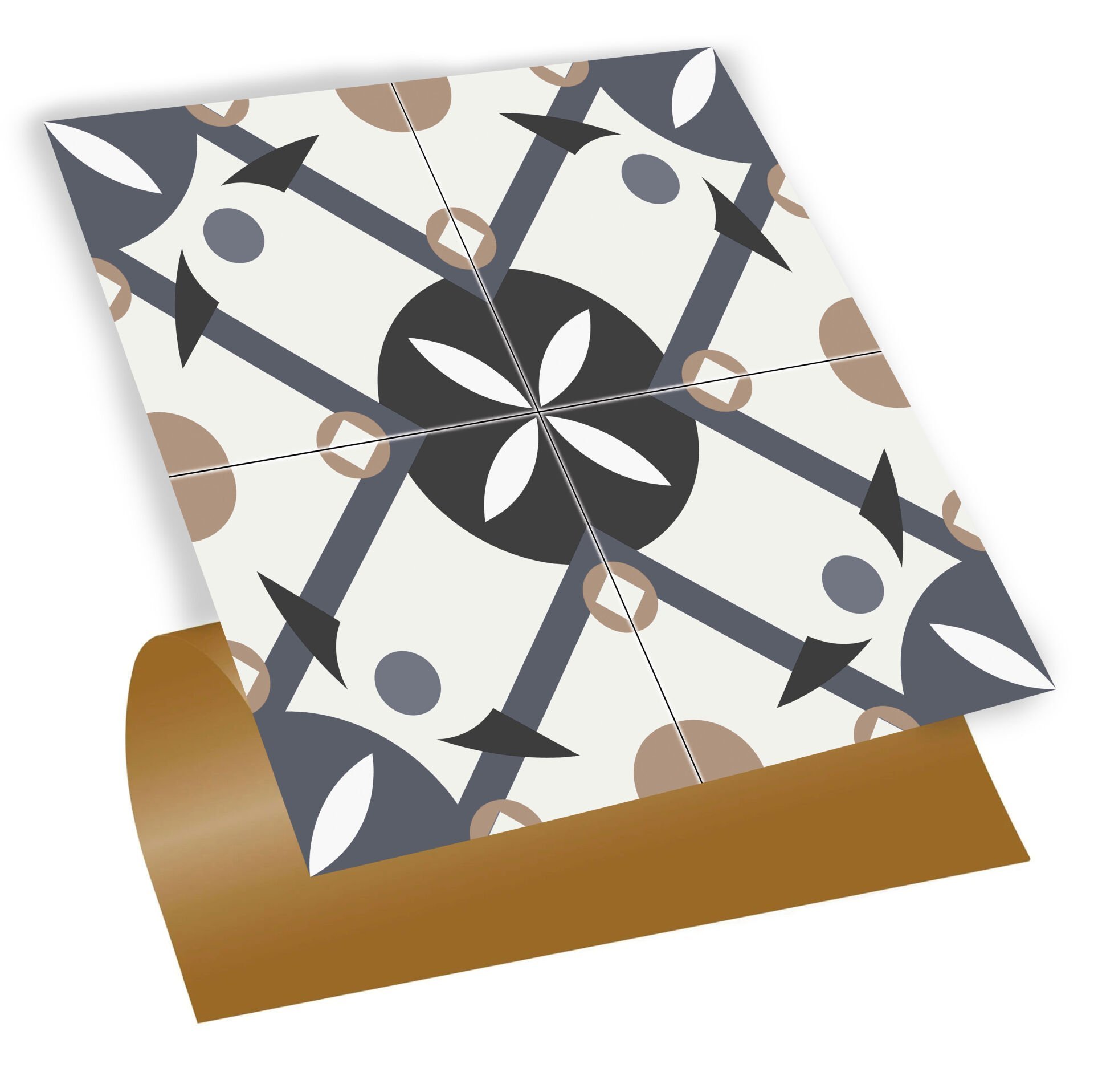 Tink Kendinden Yapışkanlı Fayans Kaplama Pvc Yer Döşemesi Palmet Desenli 30x30 cm