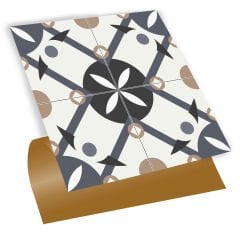 Tink Kendinden Yapışkanlı Fayans Kaplama Pvc Yer Döşemesi Palmet Desenli 30x30 cm