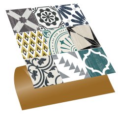 Tink Kendinden Yapışkanlı Karma Retro Gri 30x30 cm Pvc Karo