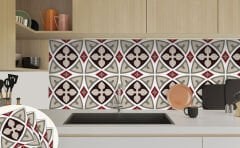 Tink Kendinden Yapışkanlı Fayans Kaplama Pvc Yer Döşemesi Modern Rumi Desenli 30x30 cm