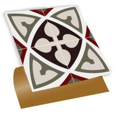 Tink Kendinden Yapışkanlı Fayans Kaplama Pvc Yer Döşemesi Modern Rumi Desenli 30x30 cm