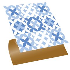 Tink Kendinden Yapışkanlı Mavi Çiçek 30x30 cm Pvc Karo