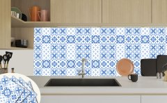 Tink Kendinden Yapışkanlı Mavi Çiçek 30x30 cm Pvc Karo