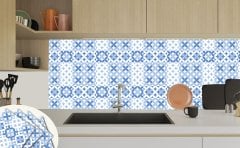 Tink Kendinden Yapışkanlı Mavi Çiçek 30x30 cm Pvc Karo