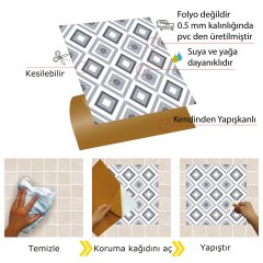 Tink Kendinden Yapışkanlı Dekoratif Pvc Geometrik 040 30x30 cm