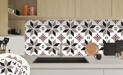 Tink Kendinden Yapışkanlı Fayans Kaplama Pvc Yer Döşemesi Çarkıfelek Desenli 30x30 cm 1 m2 (11 Adet)