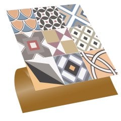 Tink Kendinden Yapışkanlı Geometrik Karma Pop Art 30x30 cm Pvc Karo