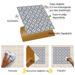 Tink Kendinden Yapışkanlı Geometrik 042 30x30 cm Fayans Görünümlü Kaplama