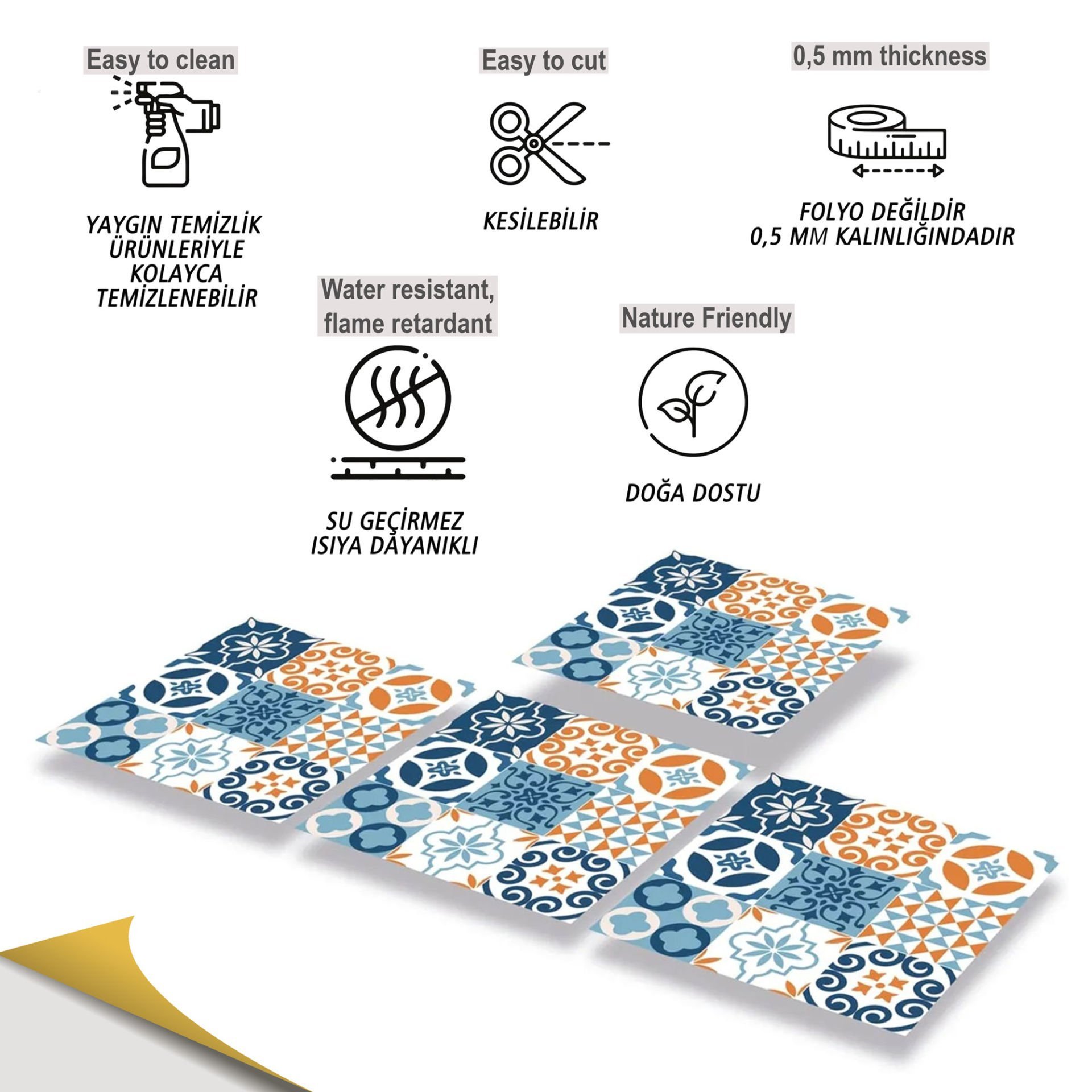 Tink Kendinden Yapışkanlı Kontrast 30x30 cm Pvc Karo