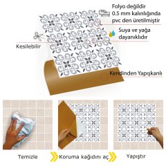 Tink Kendinden Yapışkanlı Geometrik 043 30x30 cm Fayans Görünümlü Kaplama