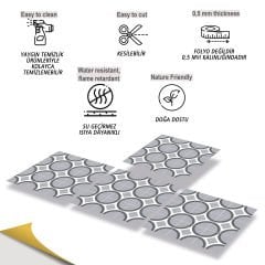 Tink Kendinden Yapışkanlı Geometrik 044 30x30 cm Fayans Görünümlü Kaplama 1 m2 (11 Adet)