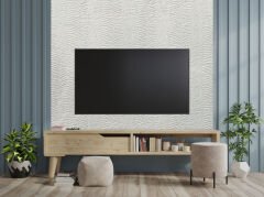 Tink 3D Kendinden Yapışkanlı Akustik Keçe Panel Duvar Kağıdı Desenli 52x97 cm 10 Adet (5 m²) - BEYAZ