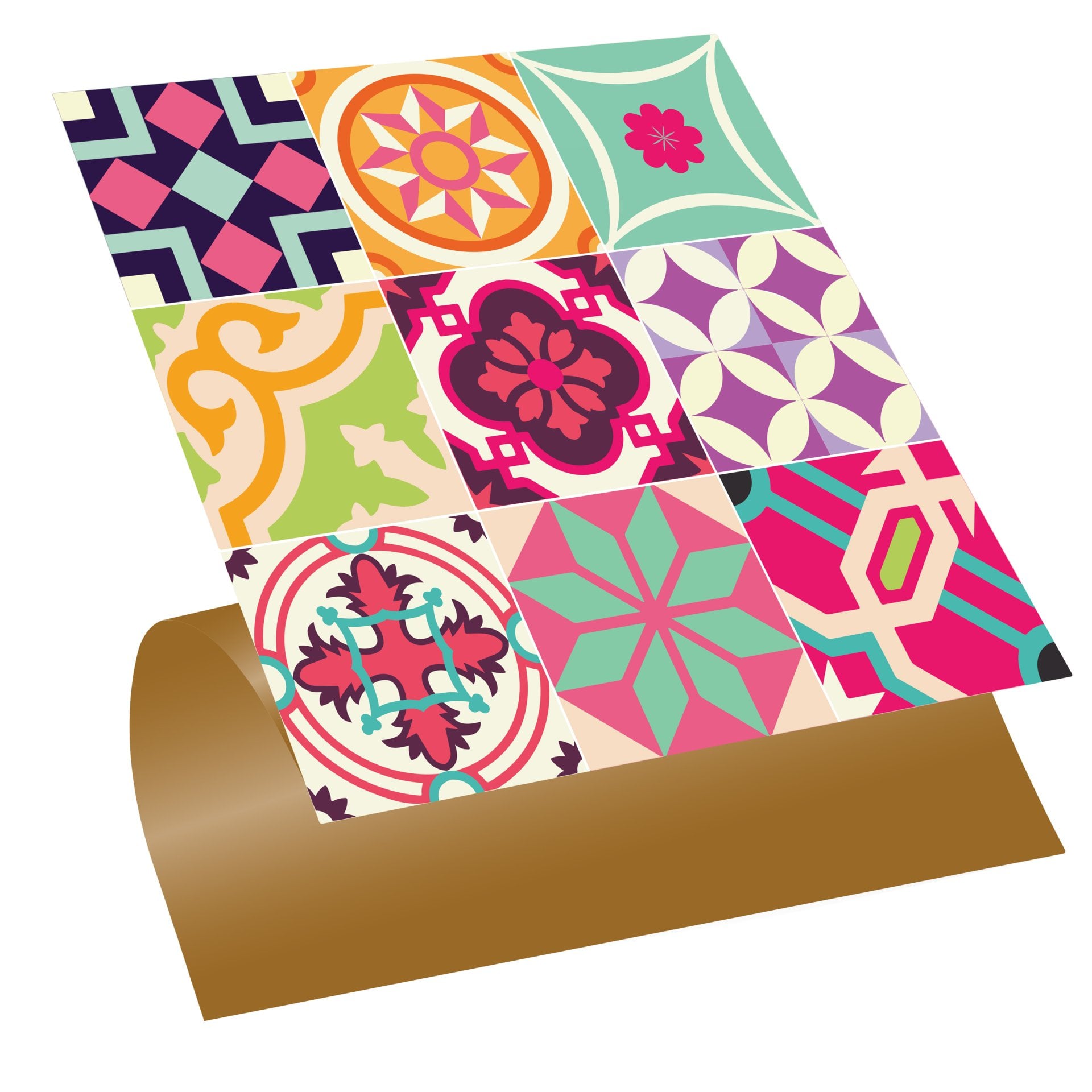 Tink Kendinden Yapışkanlı Colorful 30x30 cm Pvc Karo 1 m2 (11 Adet)