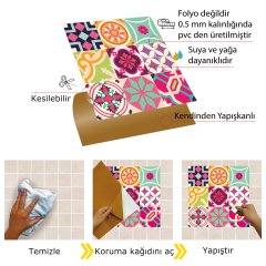 Tink Kendinden Yapışkanlı Colorful 30x30 cm Pvc Karo