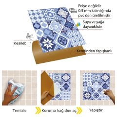 Tink Kendinden Yapışkanlı Yeni Mavilim 30x30 cm Pvc Yer Duvar Karosu