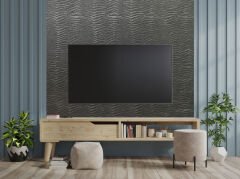 Tink 3D Kendinden Yapışkanlı Akustik Keçe Panel Duvar Kağıdı Desenli 52x97 cm 10 Adet (5 m²) - KOYU GRİ