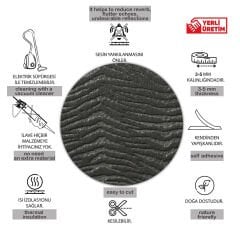 Tink 3D Kendinden Yapışkanlı Akustik Keçe Panel Duvar Kağıdı Desenli 52x97 cm 10 Adet (5 m²) - KOYU GRİ