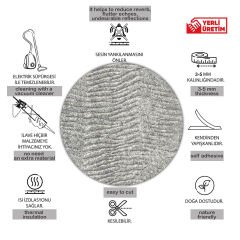 Tink 3D Kendinden Yapışkanlı Akustik Keçe Panel Duvar Kağıdı Desenli 52x97 cm 2 Adet (1 m²) - AÇIK GRİ