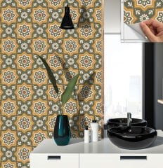 Tink Kendinden Yapışkanlı Fayans Kaplama Pvc Yer Döşemesi Yeşil Metraj Desenli 30x30 cm