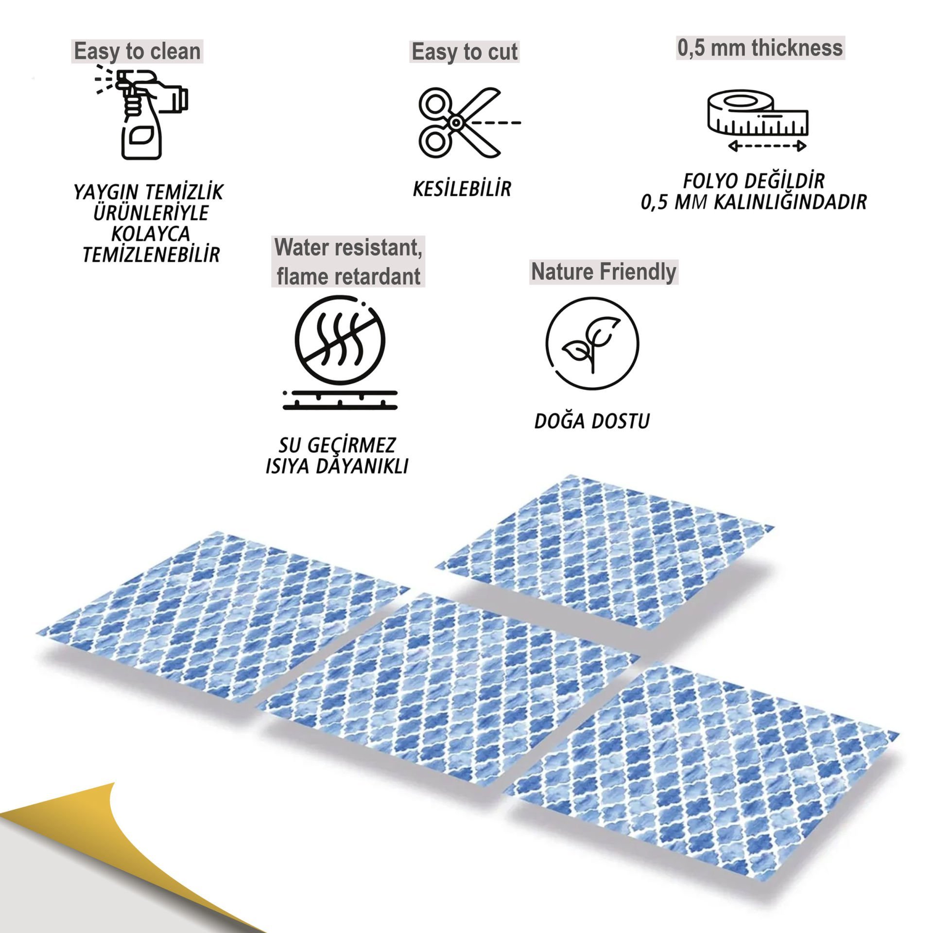 Tink Kendinden Yapışkanlı Pop Serenity 30x30 cm Pvc Yer Duvar Karosu