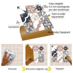Tink Self Adhesive Cuban 30x30 cm PVC Floor Wall Tile 0.36 m2 (4 Pieces)