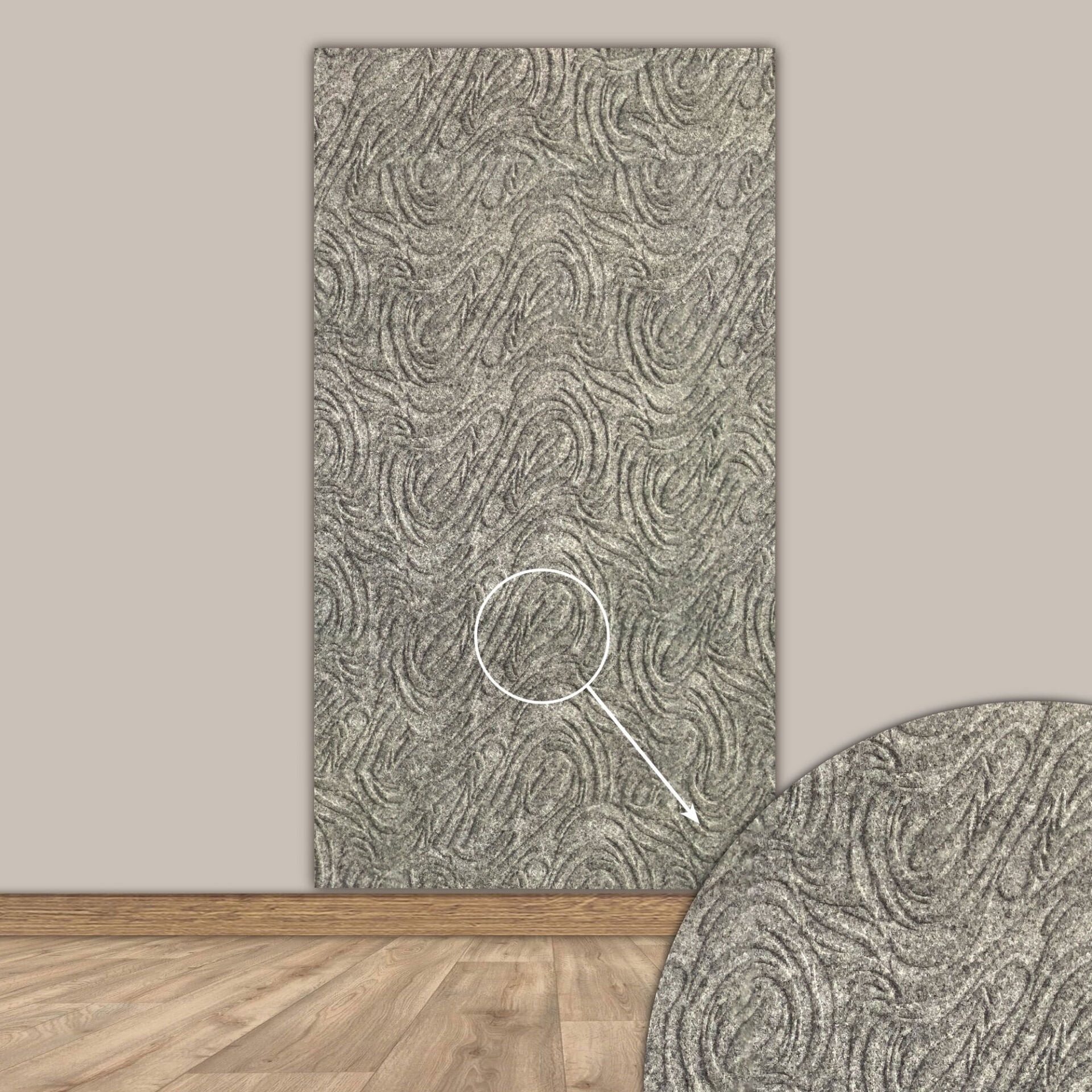 Tink 3D Kendinden Yapışkanlı Akustik Keçe Panel Dalgalı Desenli 52x97 cm