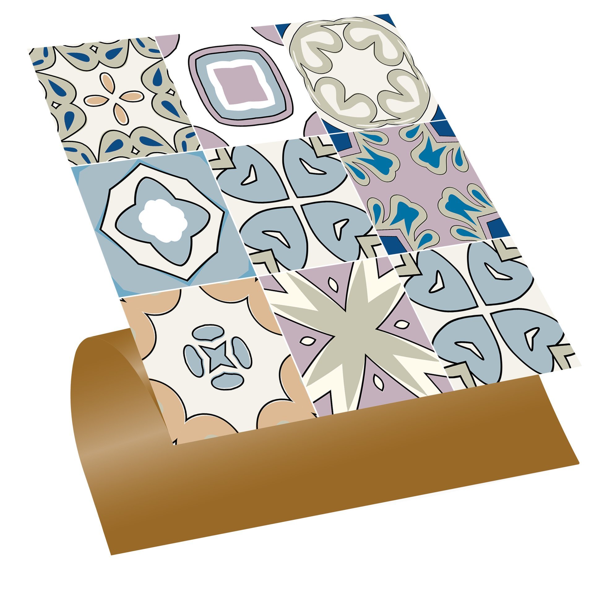 Tink Self Adhesive Colorful Kabuki 30x30 cm PVC Floor Wall Tile