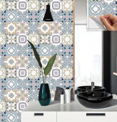 Tink Self Adhesive Colorful Kabuki 30x30 cm PVC Floor Wall Tile