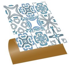 Tink Kendinden Yapışkanlı Mavi Kabuki 30x30 cm Pvc Yer Duvar Karosu