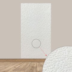 Tink 3D Kendinden Yapışkanlı Akustik Keçe Panel Leopar Desenli 52x97 cm Beyaz - 2 Adet (1 m²)