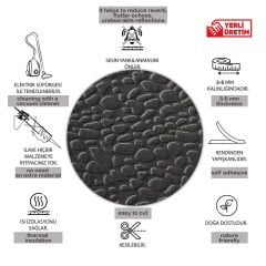 Tink 3D Kendinden Yapışkanlı Akustik Keçe Panel Leopar Desenli 52x97 cm Koyu Gri - 2 Adet (1 m²)