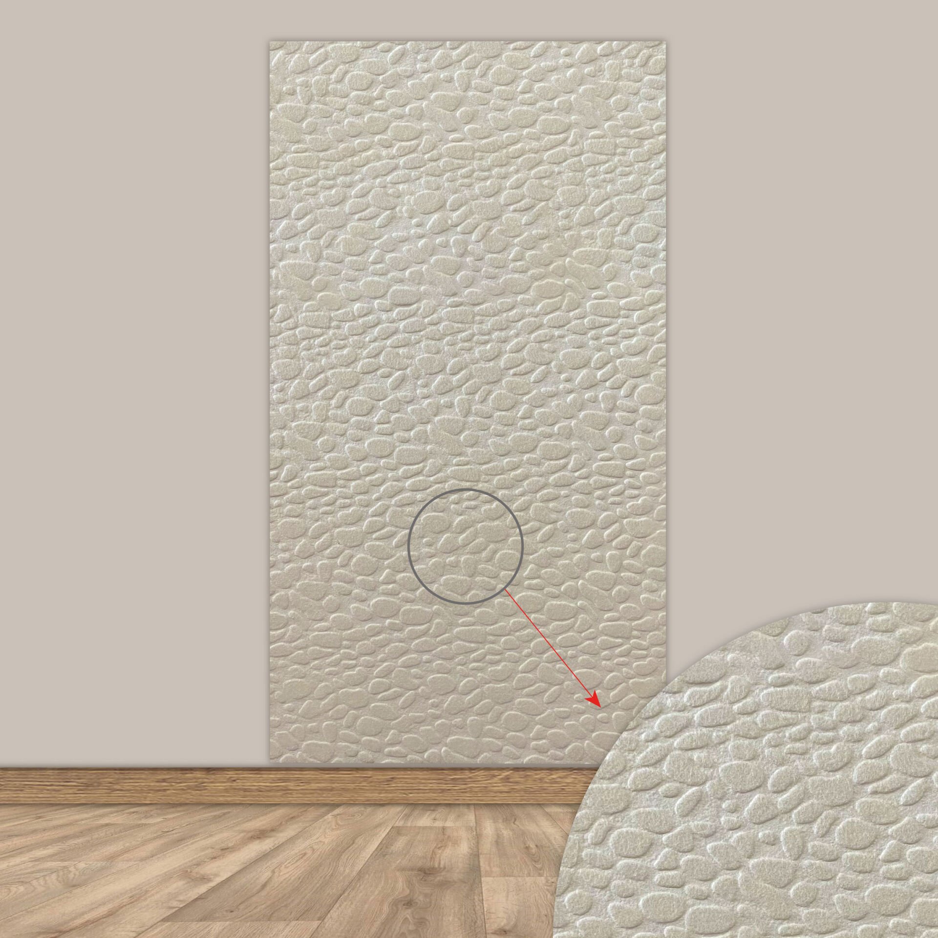 Tink 3D Kendinden Yapışkanlı Akustik Keçe Panel Leopar Desenli 52x97 cm Ekru - 2 Adet (1 m²)