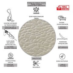Tink 3D Kendinden Yapışkanlı Akustik Keçe Panel Leopar Desenli 52x97 cm Ekru - 2 Adet (1 m²)