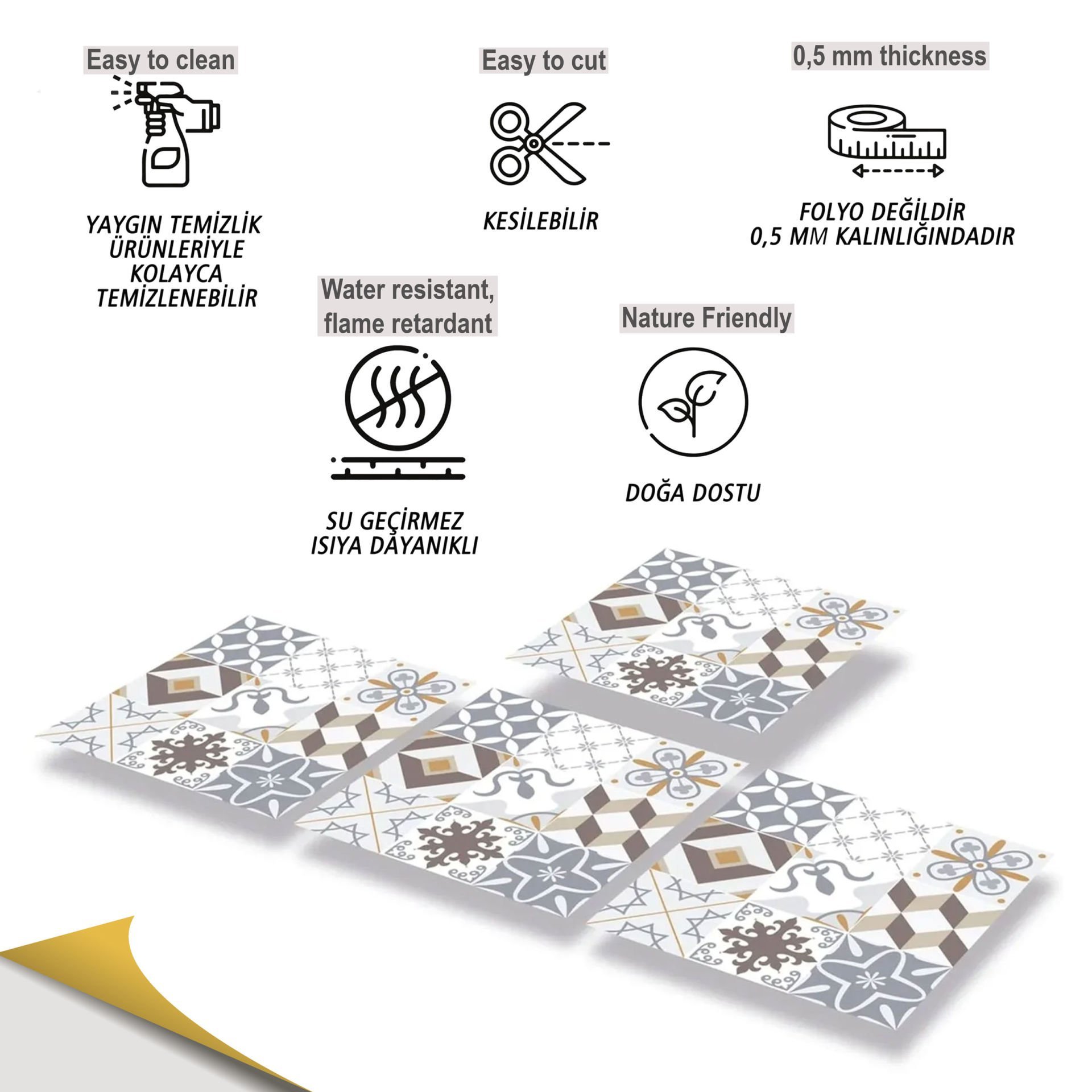 Tink Kendinden Yapışkanlı Agora 30x30 cm Pvc Yer Duvar Karosu