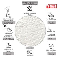 Tink 3D Kendinden Yapışkanlı Akustik Keçe Panel Leopar Desenli 52x97 cm Beyaz - 10 Adet (5 m²)