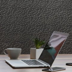 Tink 3D Kendinden Yapışkanlı Akustik Keçe Panel Leopar Desenli 52x97 cm Koyu Gri - 10 Adet (5 m²)